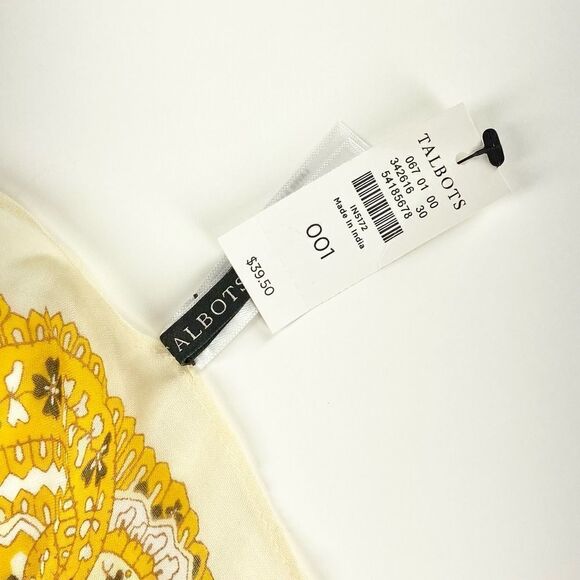 Talbots classic yellow printed scarf - Picture 3 of 6